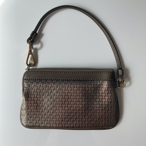 Calvin Klein Wristlet Clutch, Gold and Silver, Like New - Picture 6 of 8